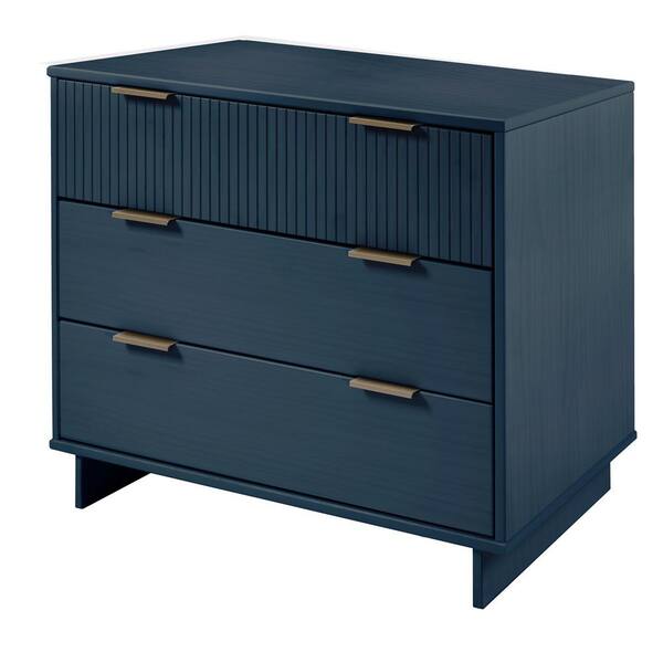 Manhattan Comfort Granville Modern Midnight Blue 3 Drawer 37.8 in. Wide Standard Dresser DR 5014 The Home Depot