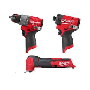 M12 FUEL 12V Lithium-Ion Cordless Oscillating Multi-Tool, M12 FUEL 1/2 in. Hammer Drill & M12 FUEL 1/4 in. Impact Driver