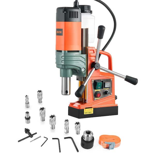 Magnetic Drill, 1450W, 12800N Portable Electric Mag Drill Press, with 2 in. Boring Diameter