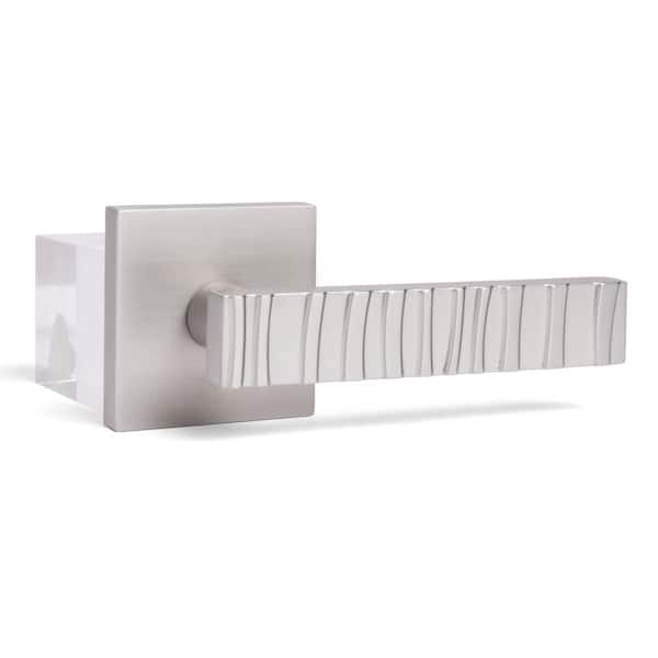 Groove Satin Nickel Double Dummy Modern Door Lever