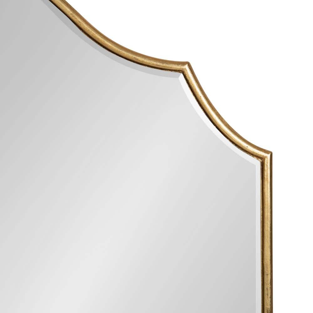 Elegant Gold Scalloped Full-Length Wood Mirror 31.5" x 27.5"