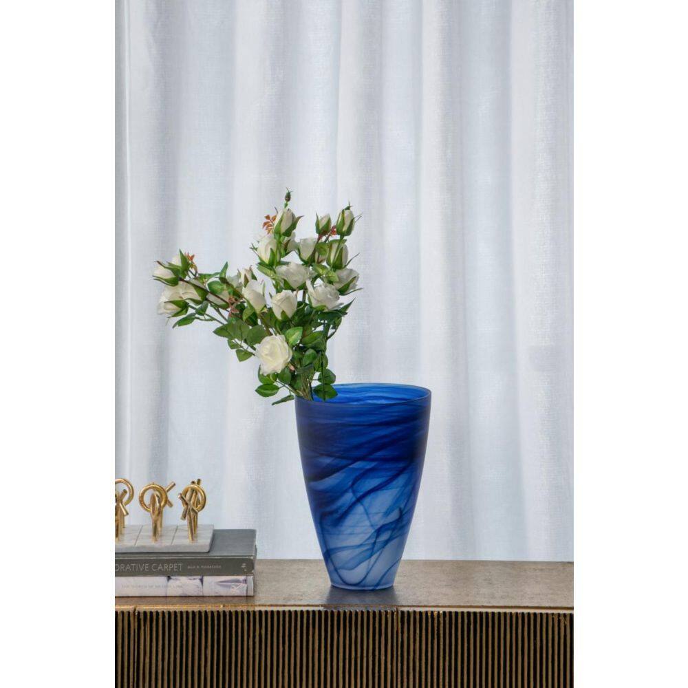Large Blue Handcrafted Glass Decorative Vase