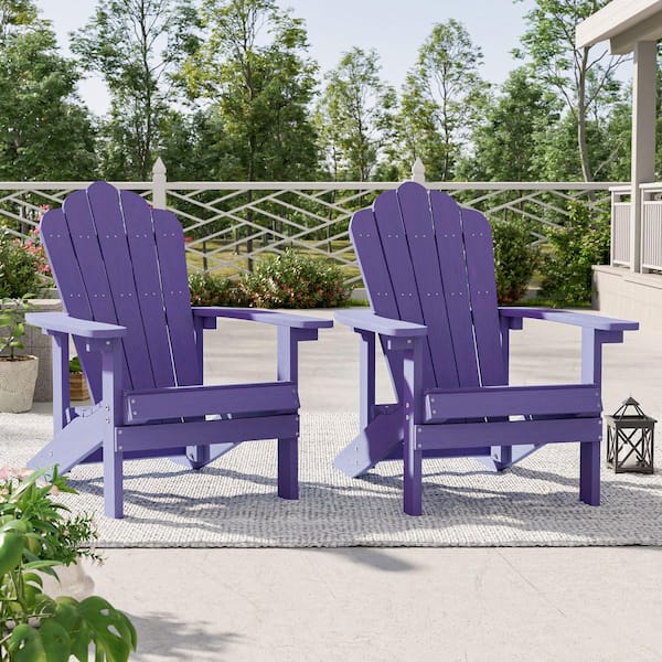 Purple Weather Resistant Purple Plastic Adirondack Chair (Set of 2)