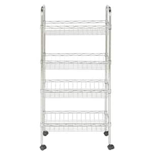 Chrome 4-Tier Carbon Steel Wire Shelving Unit (18 in. W x 37 in. H x 10 in. D)