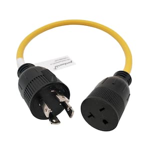 2 ft. 12/3 3-Wire 20 Amp 250-Volt NEMA L14-30P to 6-20R(T-Blade 6-15R) Adapter Cord