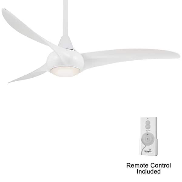 MINKA-AIRE Light Wave 52 in. Integrated LED Indoor White Ceiling Fan with Light with Remote Control