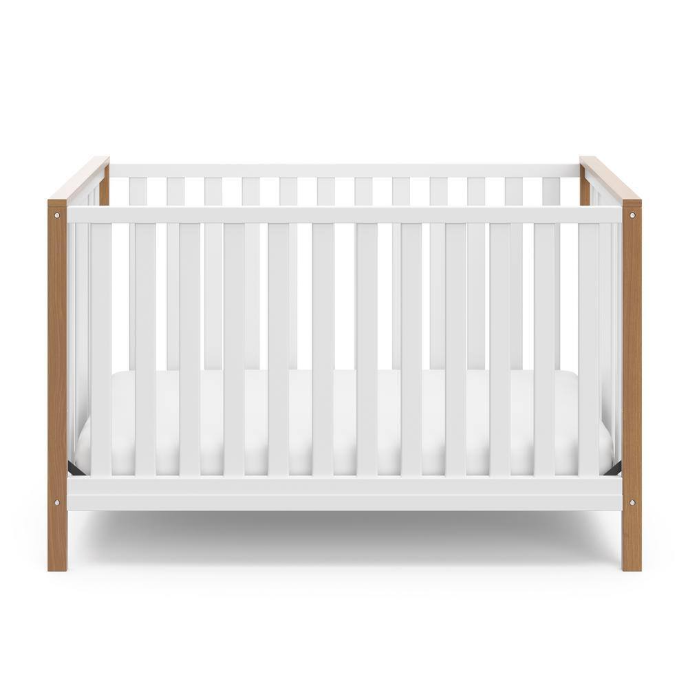 Modern Pacific White and Driftwood 4-in-1 Convertible Crib