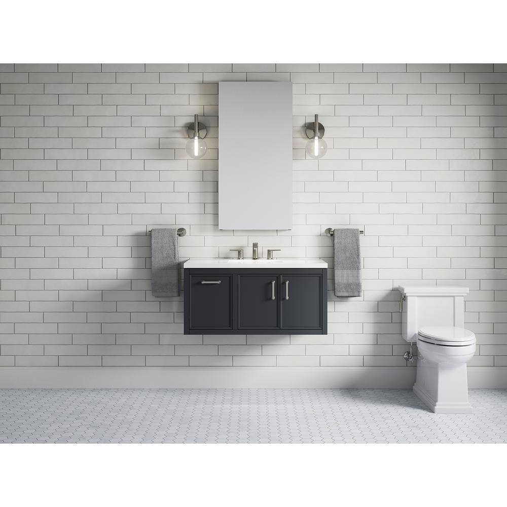 Winnow 36-Inch Slate Gray Painted MDF Bathroom Vanity with Quartz Top