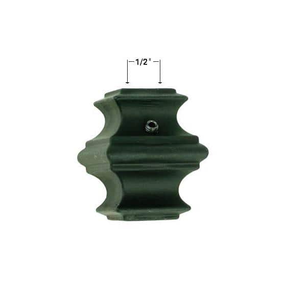 EVERMARK Stair Parts 1/2 in. Matte Black Metal Knuckle Baluster Fitting for Stair Remodel