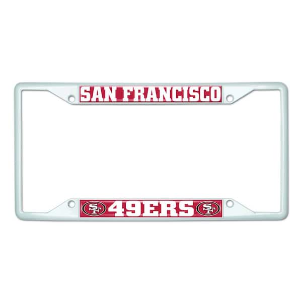FANMATS Universal Fit NFL - San Francisco 49Ers License Plate Frame - White