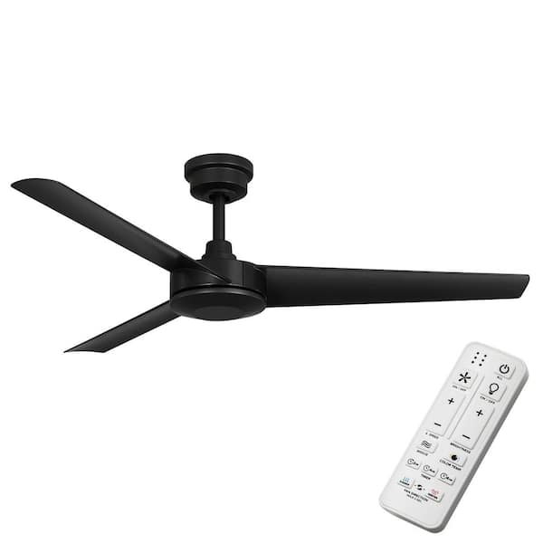 Hampton Bay Titan 52 in. Indoor/Outdoor Covered Matte Black Ceiling Fan with Remote and DC Motor