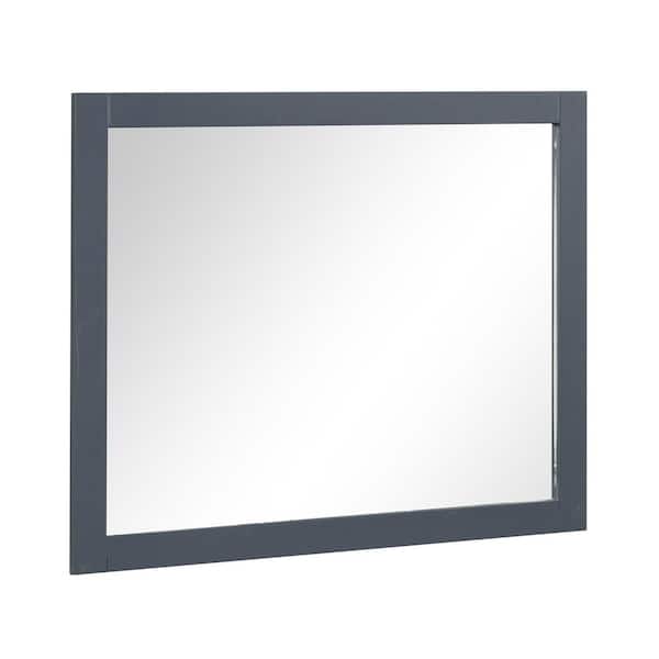 HOMEVY STUDIO Galsaky 40 in. W x 32 in. H Rectangular Framed Surface-Mount Bathroom Vanity Mirror in Charcoal Gray
