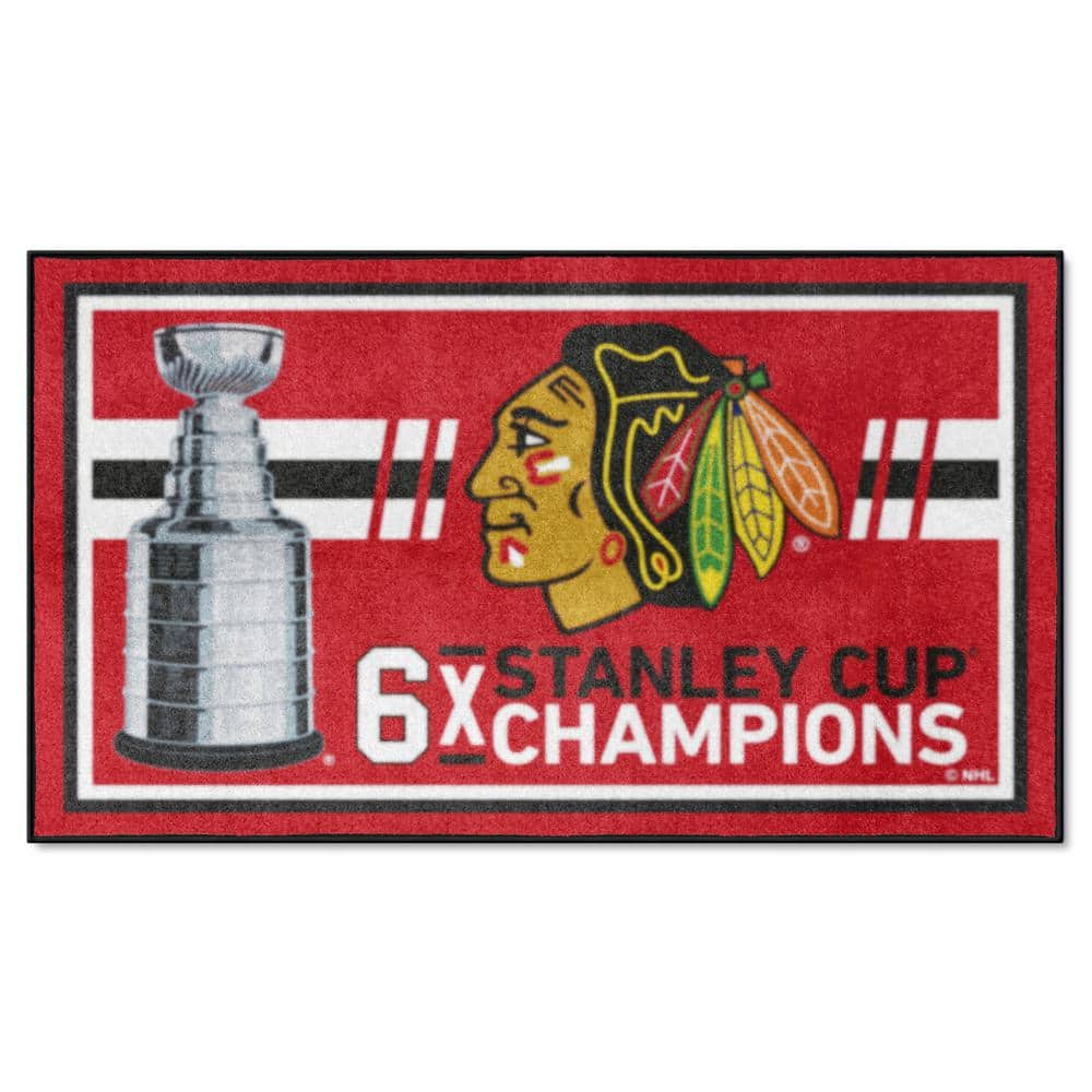 Chicago Blackhawks Red 2015 Stanley Cup Champs Lighted Analog Neon Clock