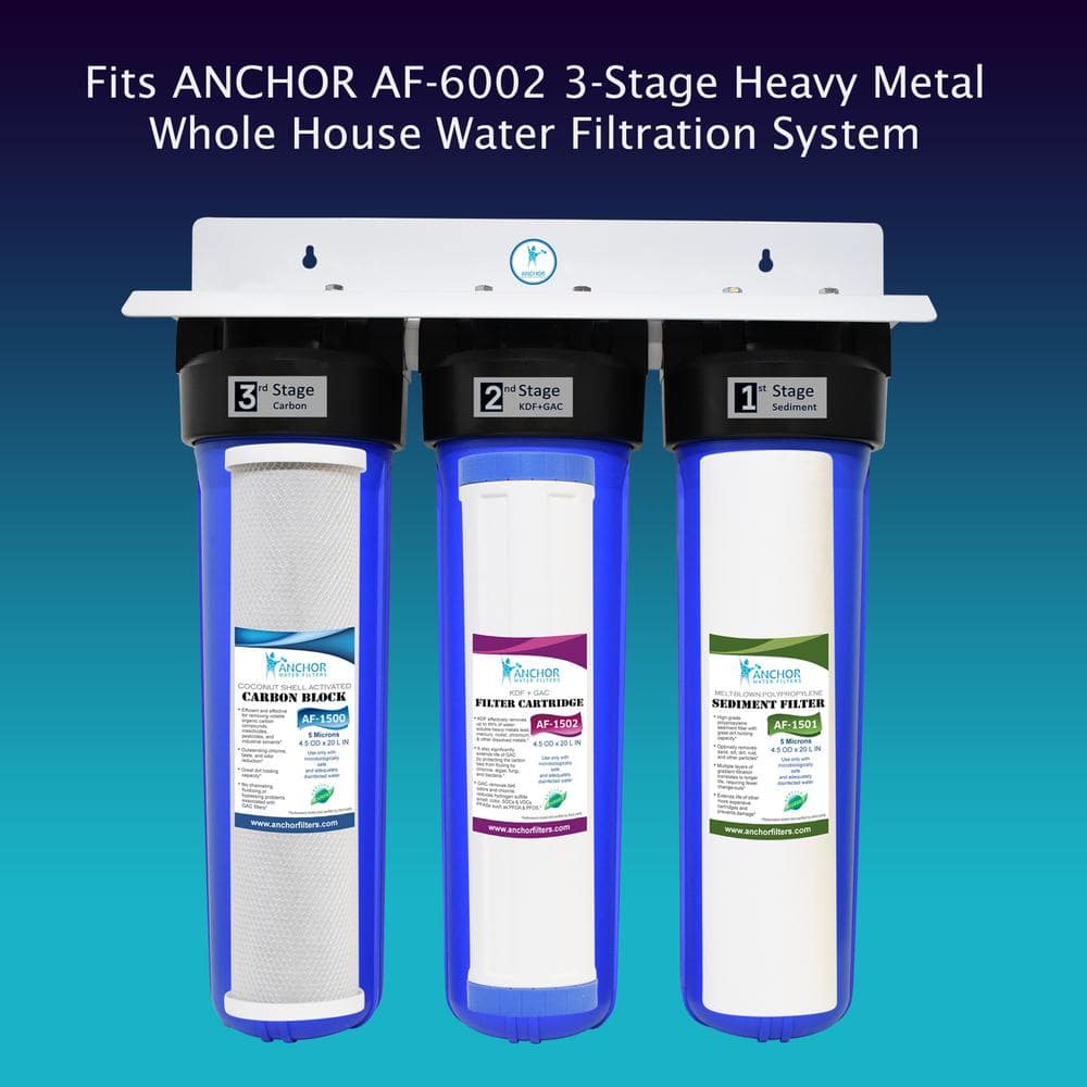 Anchor 3-Stage Whole House Water Filter Replacement Set, 4.5 x 20 in.