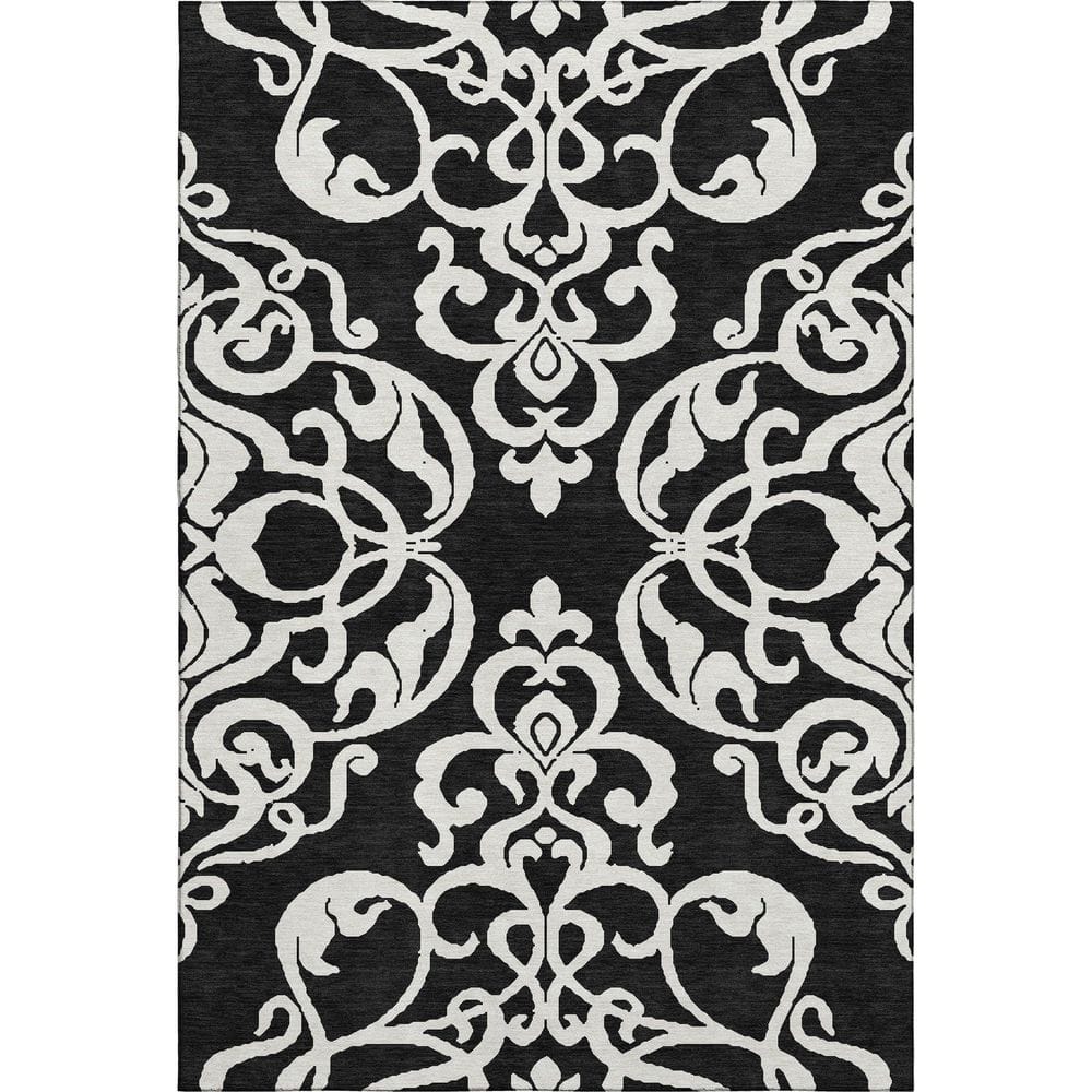 Addison Rugs Mayfield Premium Machine Washable Abstract AMF973 Black 5 ...