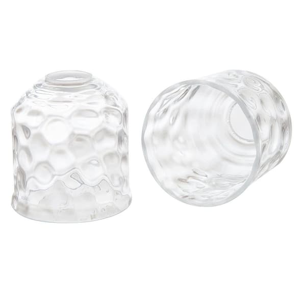 5 in. Petit Clear Hammered Glass Bell Shade, with 1-5/8 in. Fitter Opening for Threaded Medium Base Socket, 2-Pack