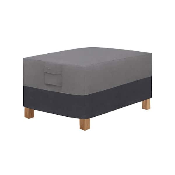 Durable Small Gray Rectangular Patio Coffee Table Cover, Waterproof Outdoor Furniture Cover