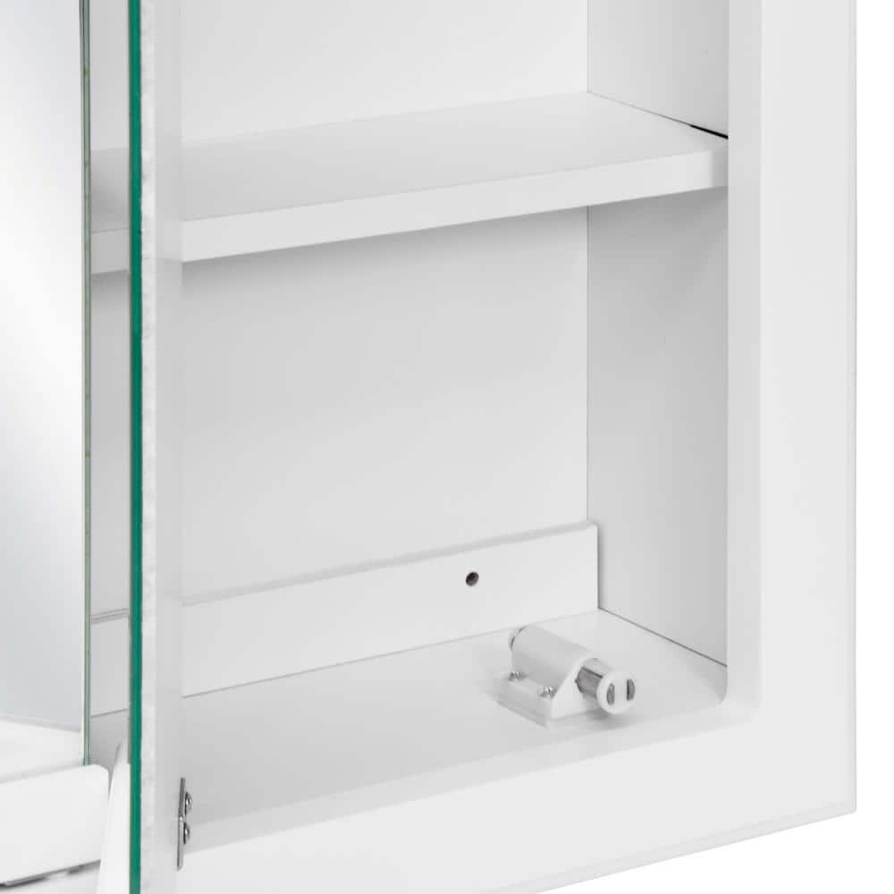 Concord 30-Inch White Gloss Medicine Cabinet with Lights and Mirrors