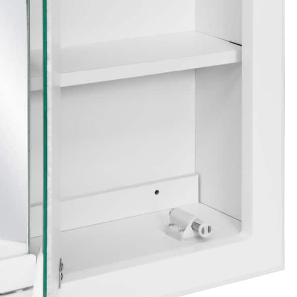 Design House Concord 30 in. x 30 in. Surface-Mount 4-Light Tri-View Medicine Cabinet in White Gloss