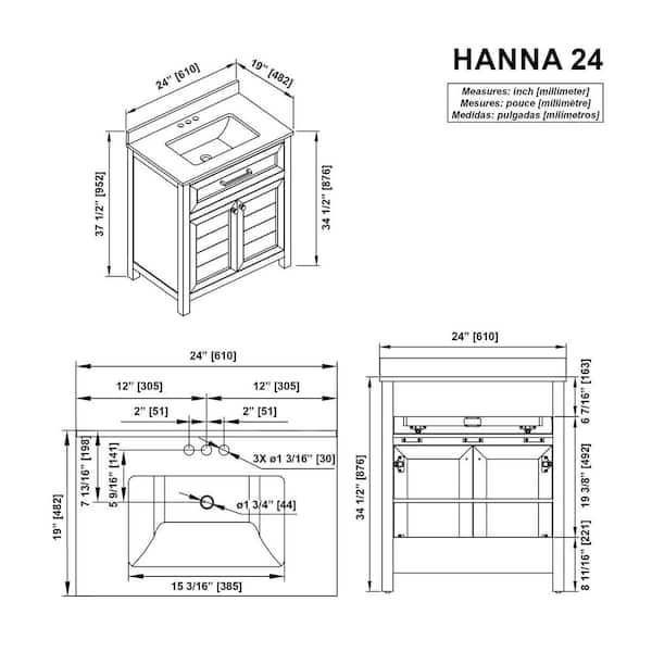 Home Decorators Collection Hanna 24 in. Single Sink Spruce Blue