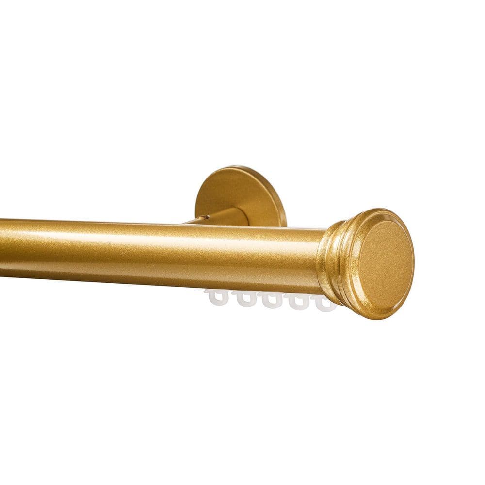 Tekno Pro 132 in. Non-Adjustable 1.13 in. Diameter Decorative Traverse Curtain Rod with Reba Finial in Harvest price history on PriceWatchPro