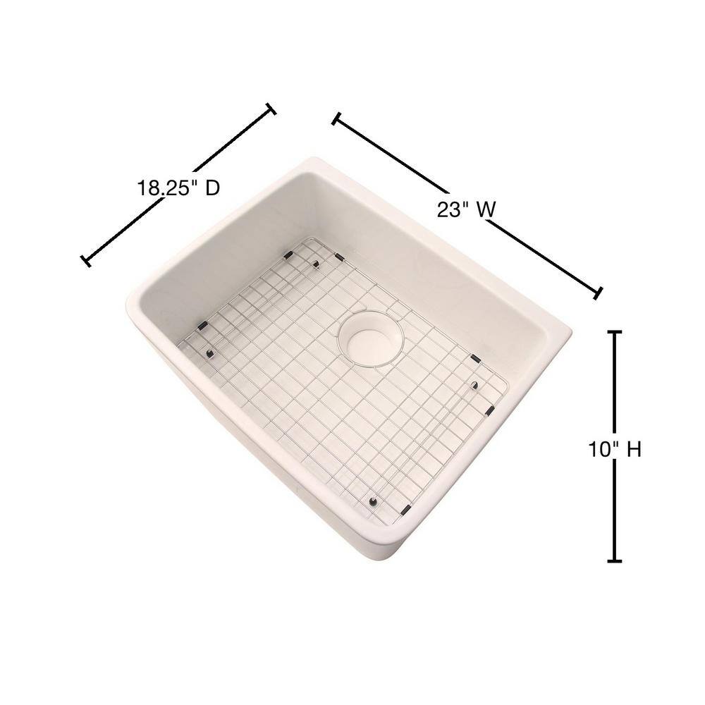 Brooke 24" Biscuit Fireclay Farmhouse Apron Front Sink