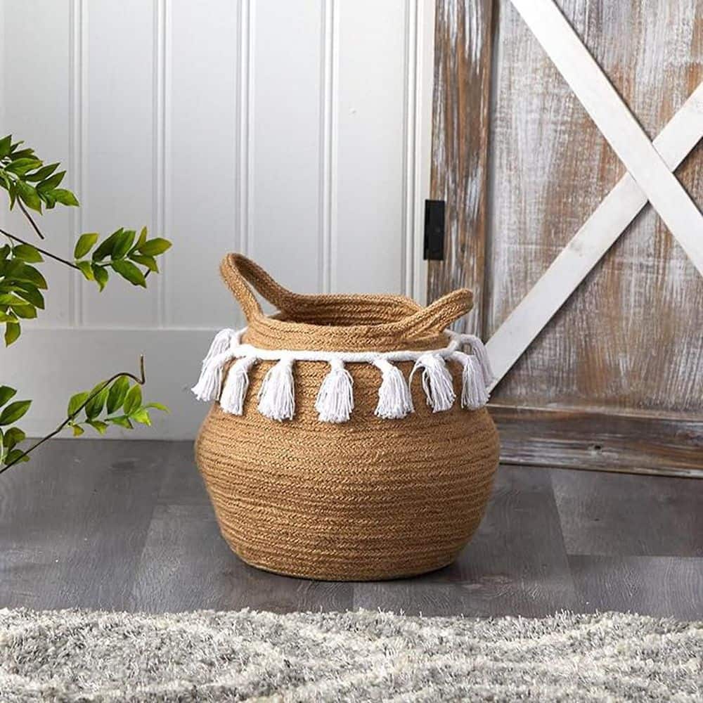 11 in. Artificial Green Indoor/Outdoor Cotton Plant, Faux Decorative Accent, Compact Decorative Botanical Display