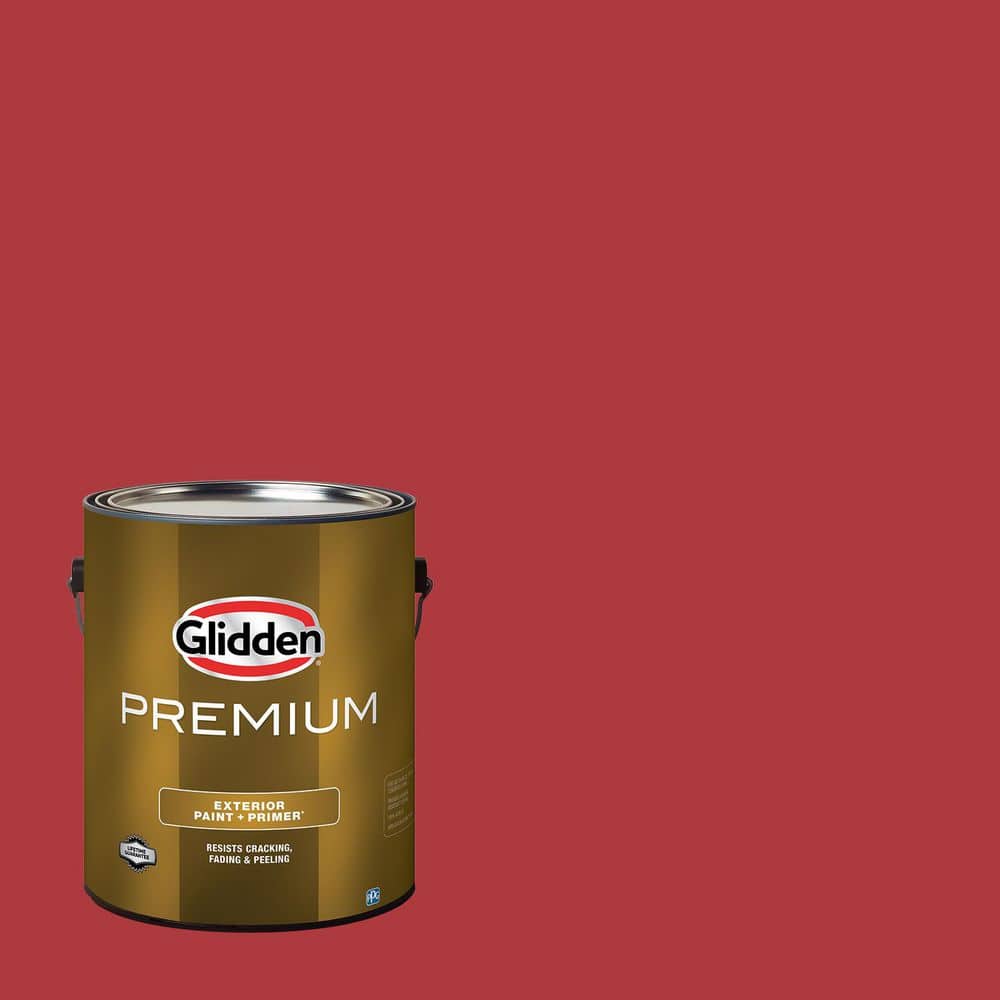 Glidden Premium 1 gal. PPG1187-7 Red Gumball Semi-Gloss Exterior
