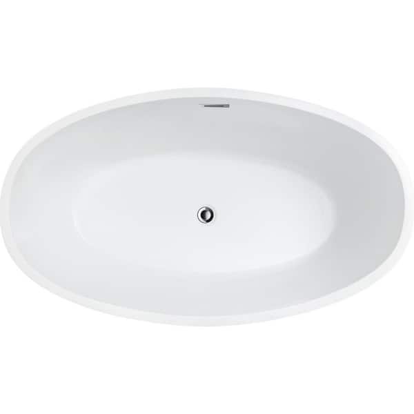 Jolie 55 in. Acrylic Flatbottom Non-Whirlpool Soaking Bathtub in White Jolie 55 in. Acrylic Flatbottom Non-Whirlpool Soaking Bathtub in White