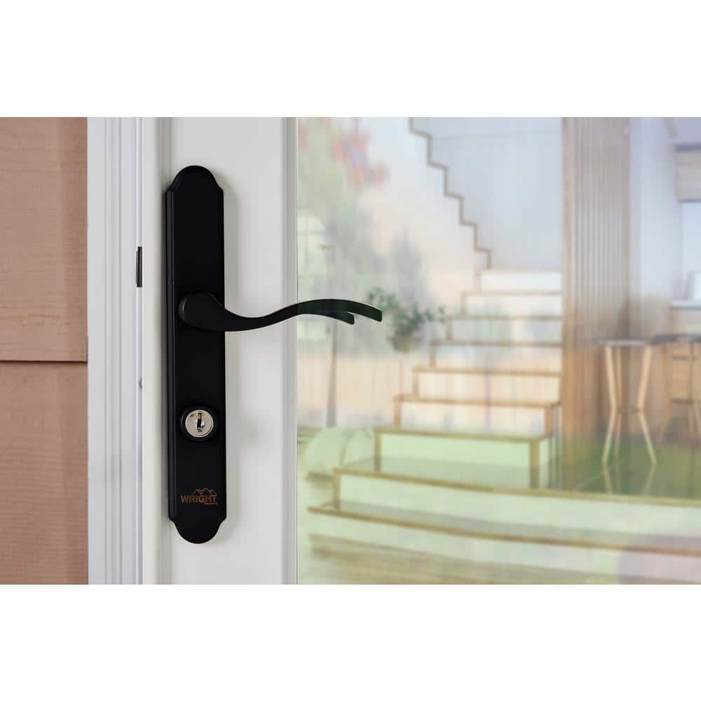 Matte Black Exterior Door Lever with Key Lock