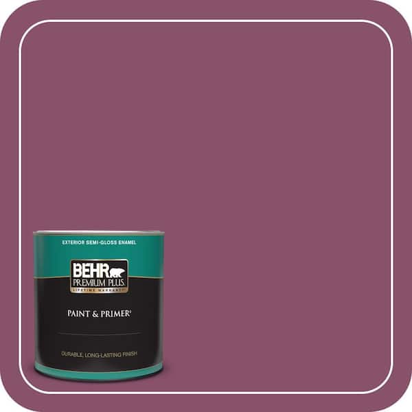 BEHR PREMIUM PLUS 1 qt. #M120-7 Raspberry Crush Semi-Gloss Enamel Exterior Paint & Primer