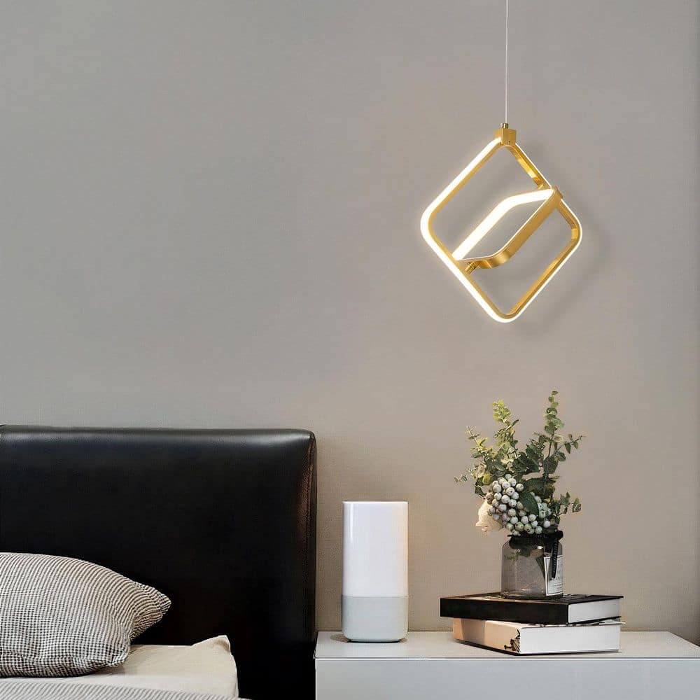 Home Lighting 20-Watt 2-Light Gold Rectangular 1-Pack Modern LED Pendant Lights for Dining Room price history on PriceWatchPro
