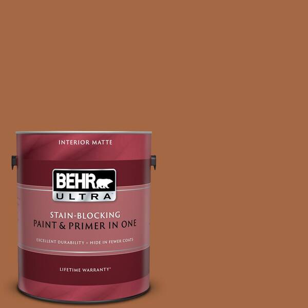 BEHR ULTRA 1 gal. #UL120-5 Maple Glaze Matte Interior Paint and Primer in One