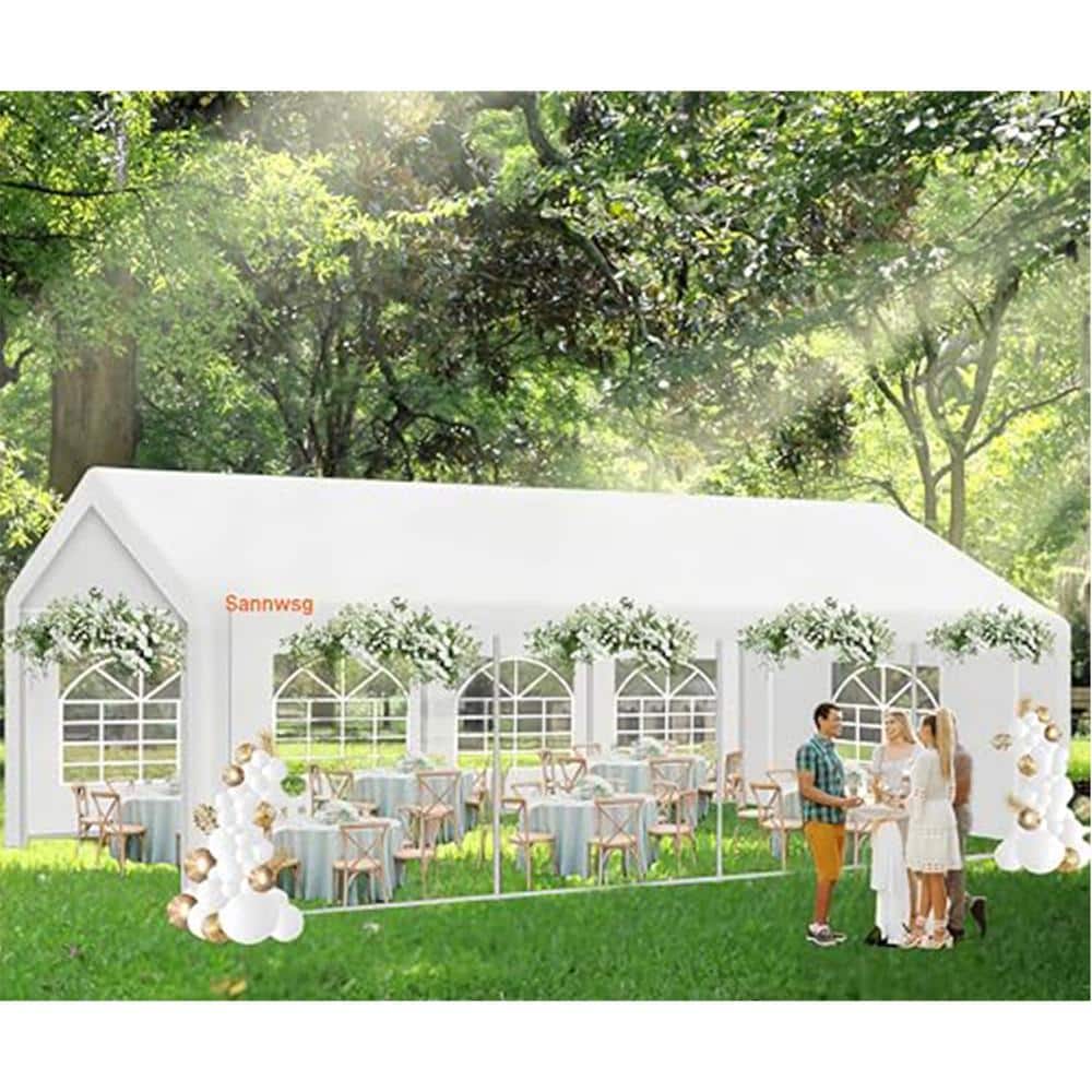 White 10x20 ft Heavy Duty Outdoor Canopy Tent with Sidewalls