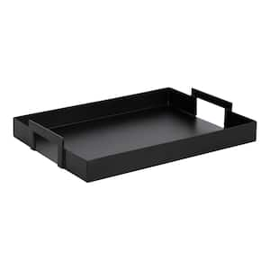 Myo 12.5 in. W Black Rectangle Transitional Decorative Tray