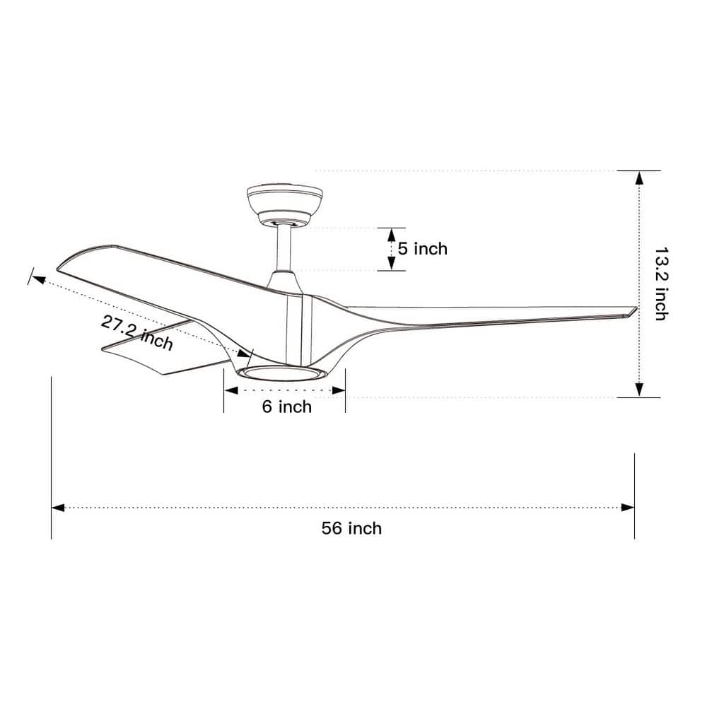 54" White and Gold Modern Ceiling Fan with LED Light and Remote
