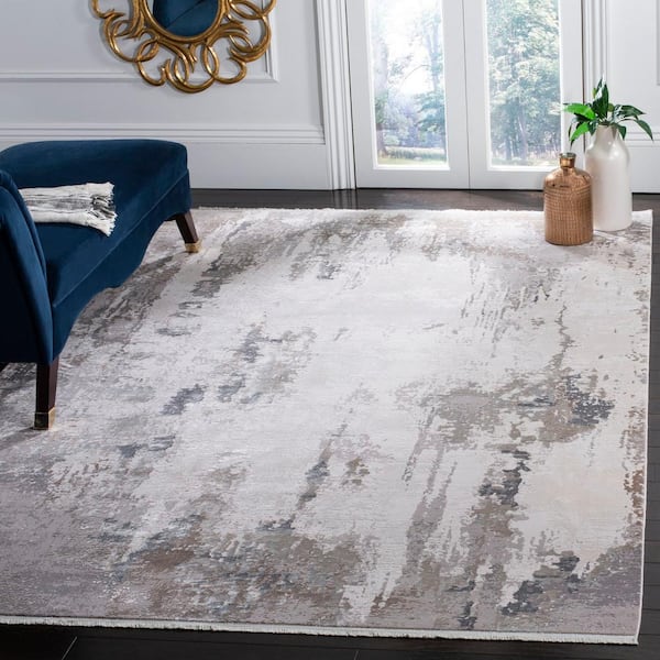 Eclipse 8 ft. x 10 ft. Light Gray/Beige Distressed Marble Area Rug