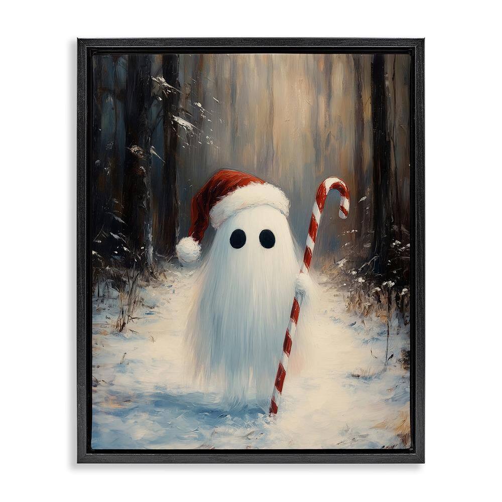 Candy Cane Forest Ghost by Arlington Prints 1-Piece Black Floater Frame Graphic Religious Art Print 31 in. x 25 in. price history on PriceWatchPro
