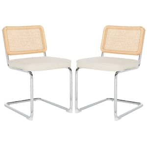 Coralia Cream/Natural 16.54 in. Rattan Dining Chair (Set of 2)