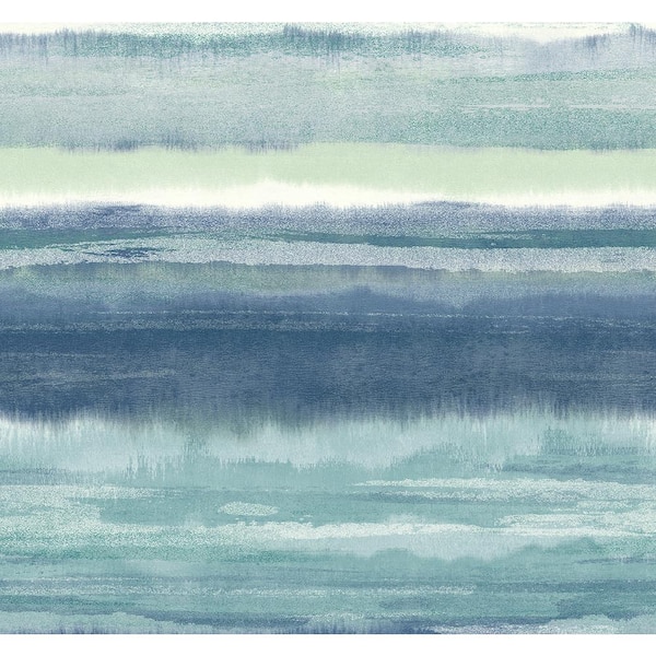 Seabrook Designs 60.75 sq. ft. Ocean Tide Crestview Watercolor Paper Unpasted Wallpaper Roll