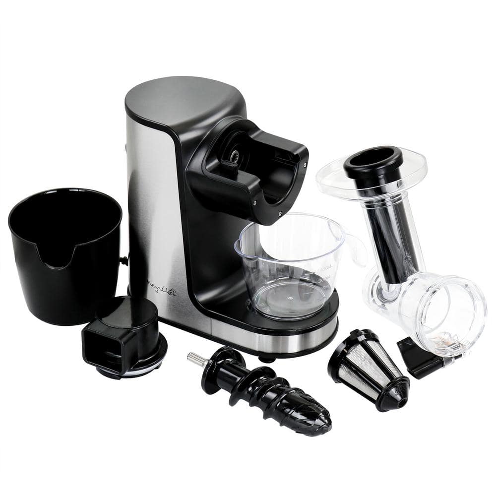 MegaChef Silver Electric Masticating Slow Juicer with Reverse Function