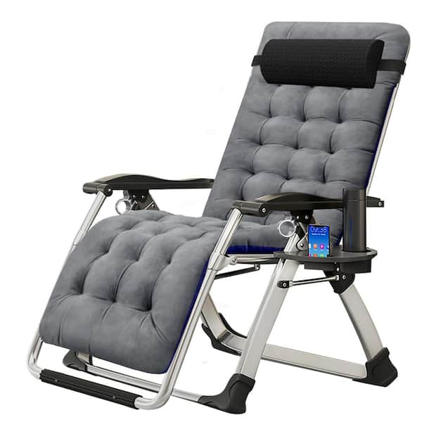 Outsunny Zero Gravity Lounger Folding Recliner Chair with Cup