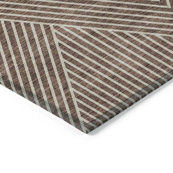 Chantille Machine Washable Indoor/Outdoor Abstract ACN937 Brown 8 ft. x 8 ft. Area Rug