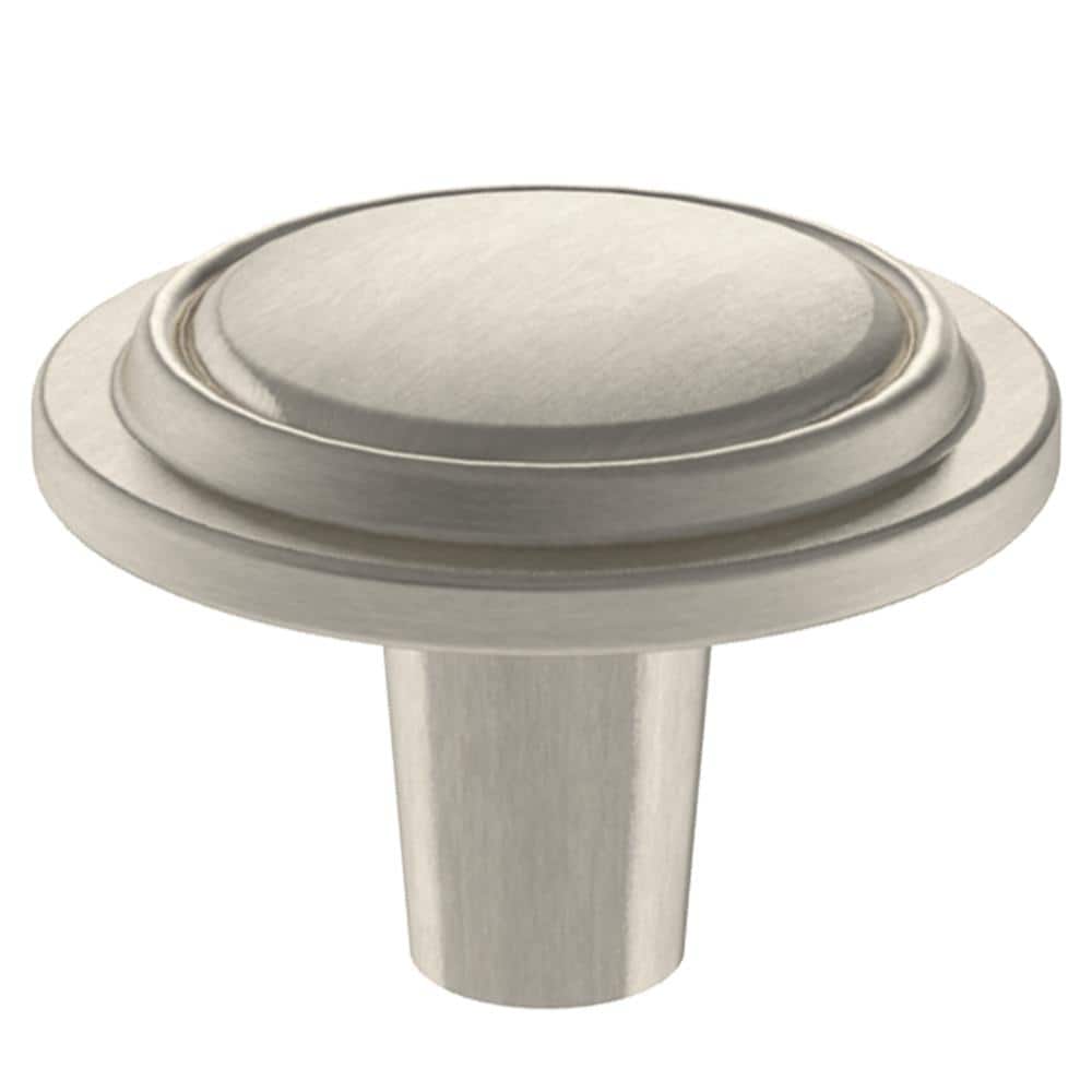 Satin Nickel Round Cabinet Knob with Mounting Hardware
