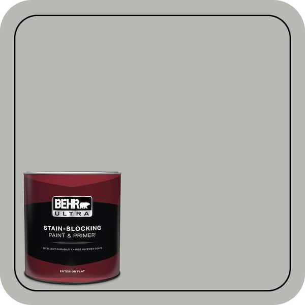 BEHR ULTRA 1 qt. #PPU18-11 Classic Silver Flat Exterior Paint & Primer