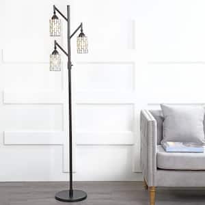 Lewis Tiffany-Style 71 in. Multi-Light Bronze Floor Lamp