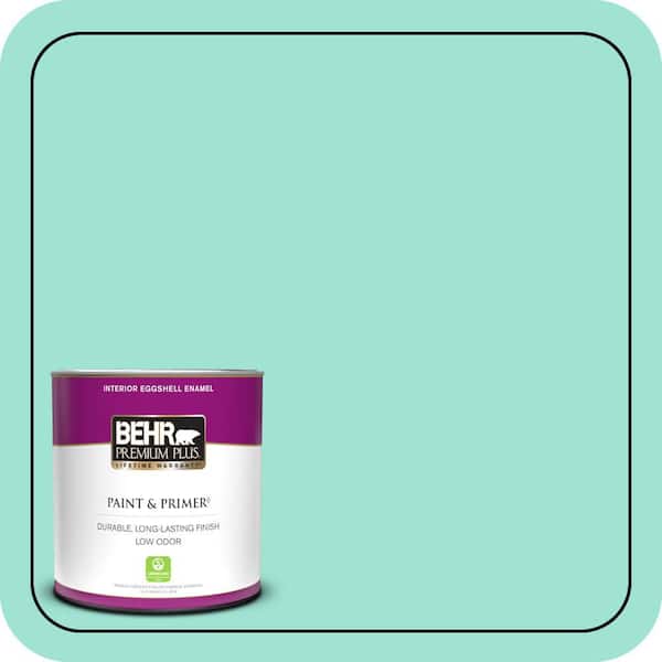 BEHR PREMIUM PLUS 1 qt. #P430-2 Aqua Wish Eggshell Enamel Low Odor Interior Paint & Primer