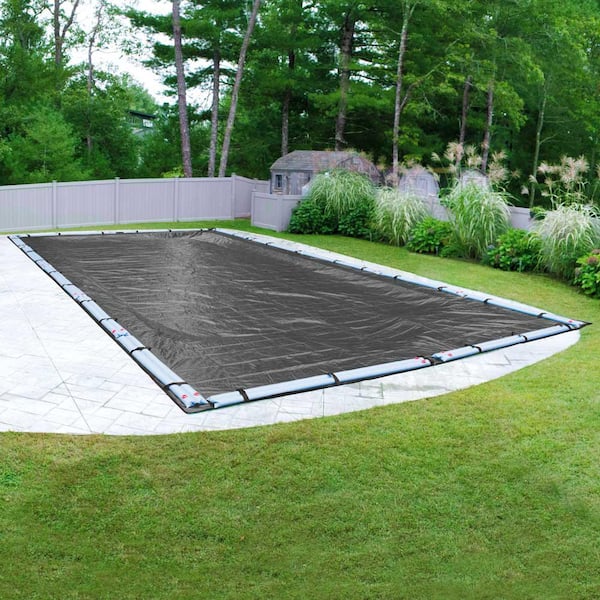 Robelle Dura-Guard Mesh 18 ft. x 36 ft. Rectangular Gray and Black Mesh In Ground Winter Pool Cover