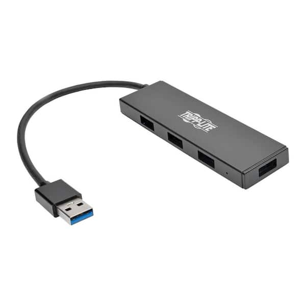Tripp Lite USB 3.0 4-Port SuperSpeed Ultra-Slim Hub, Black