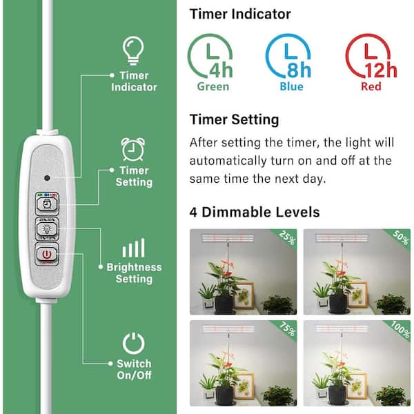 Vrbgify Full Spectrum LED Plant Grow Light for Indoor Plants with